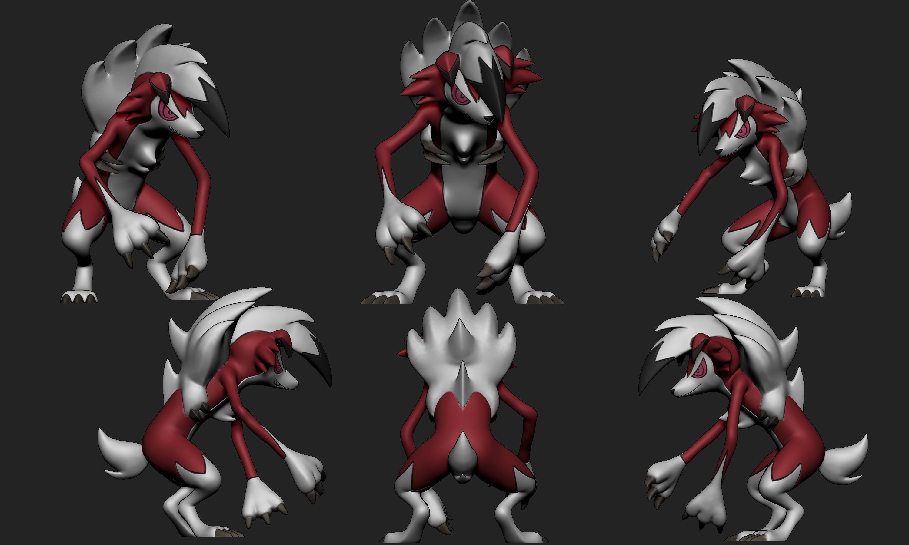 Pokemon - Rockruff and Lycanroc all forms 3D print model_19