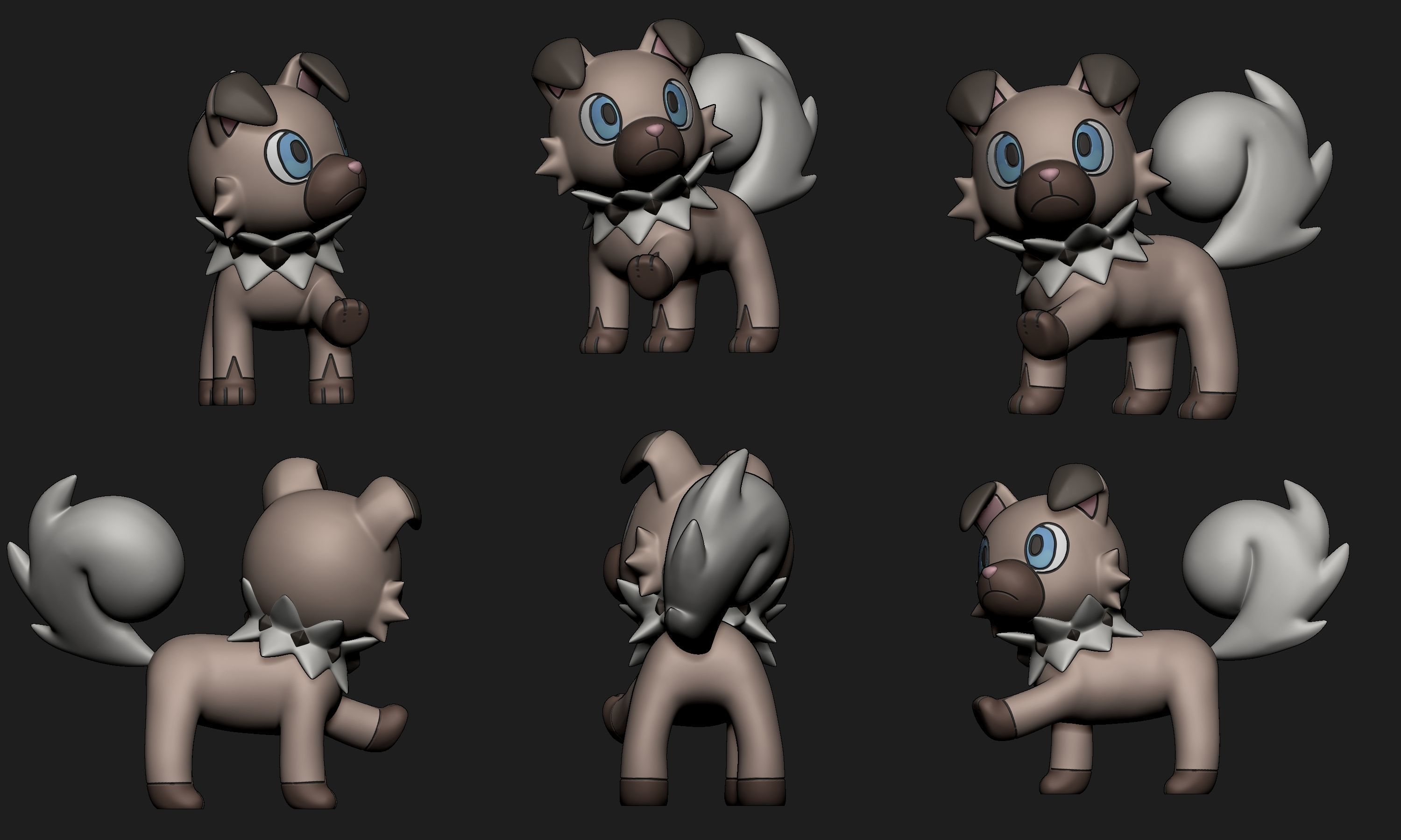 Pokemon - Rockruff and Lycanroc all forms 3D print model_2
