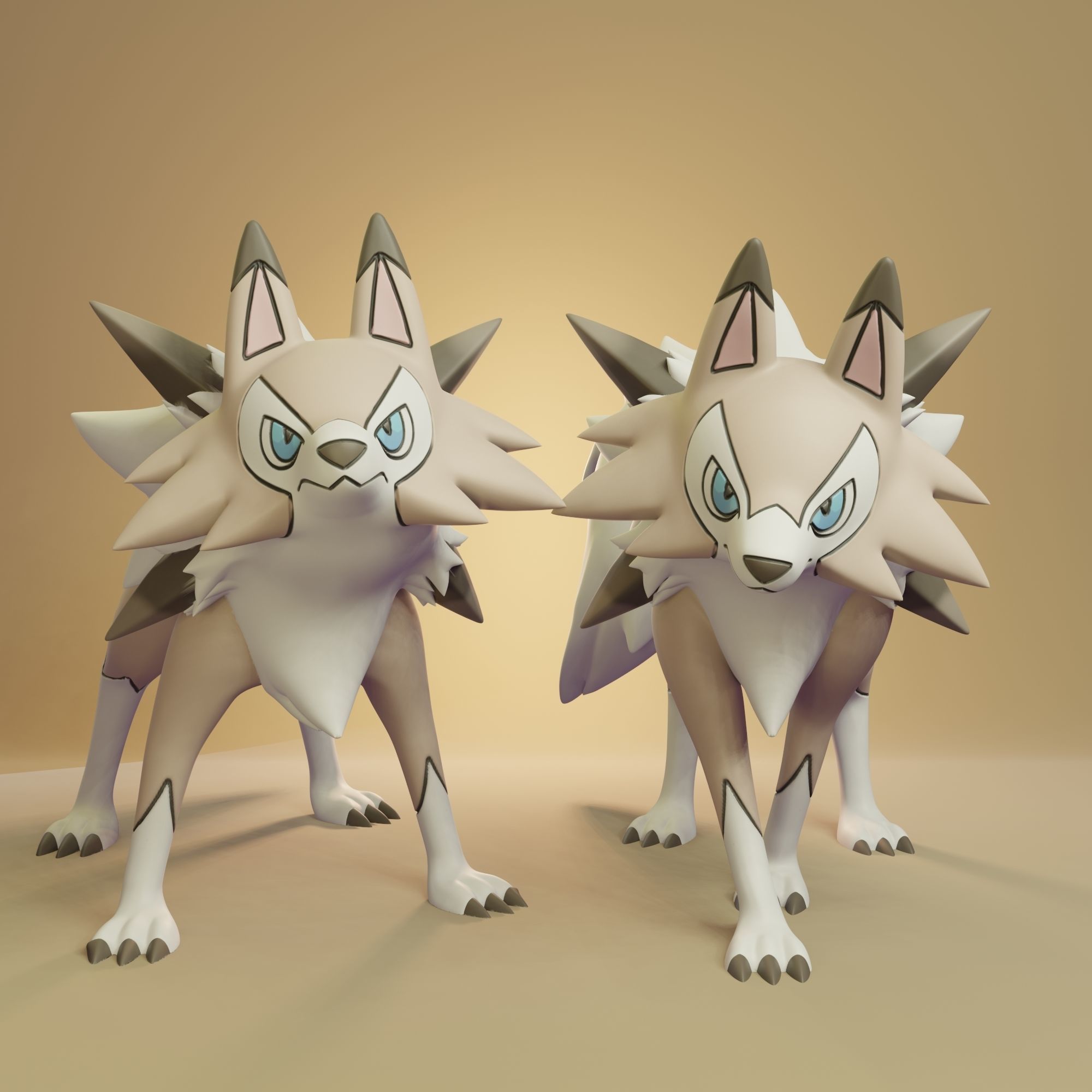 Pokemon - Rockruff and Lycanroc all forms 3D print model_6