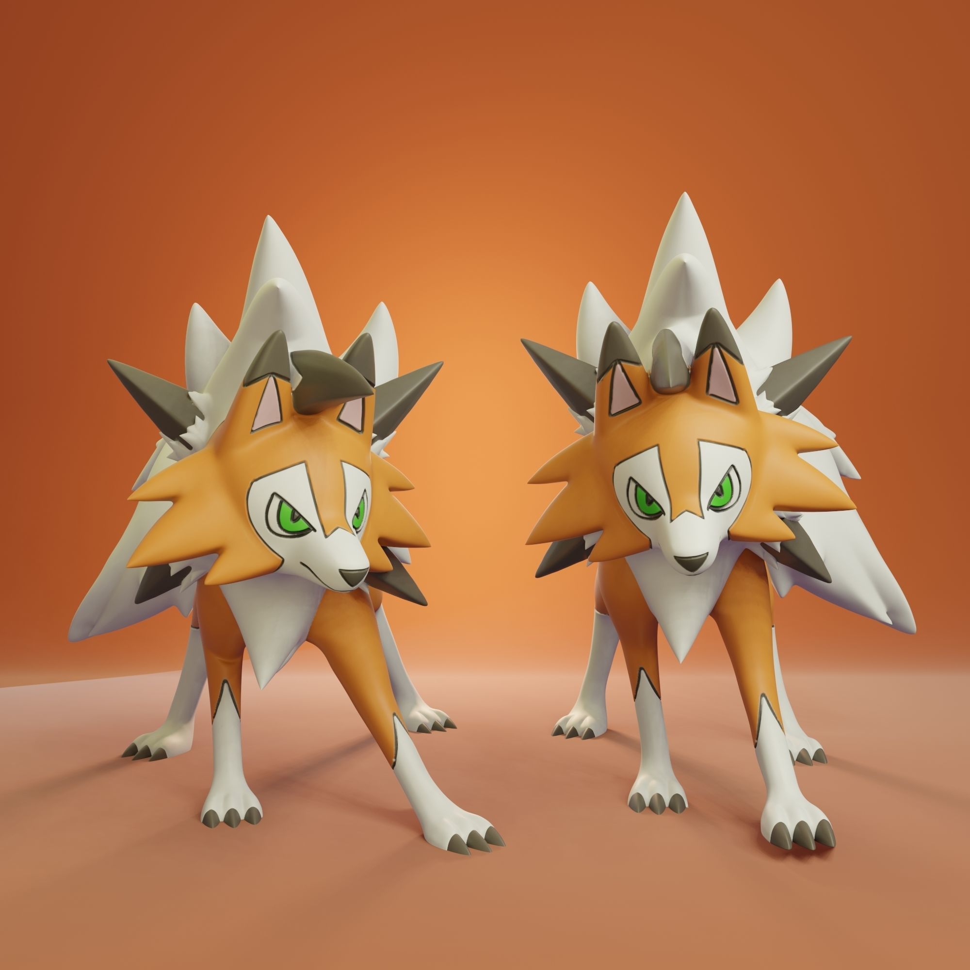 Pokemon - Rockruff and Lycanroc all forms 3D print model_11