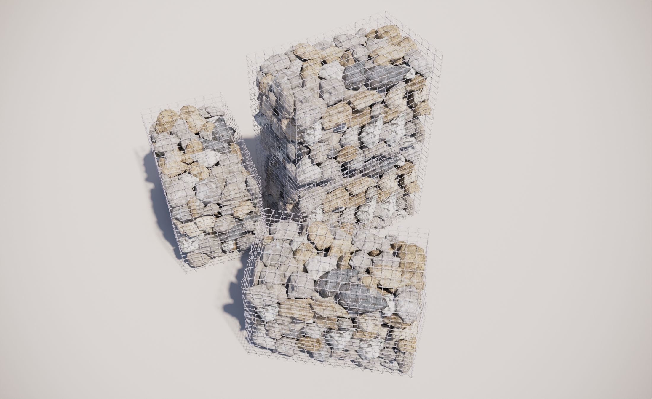 GABION STONE WALL 3D model_4