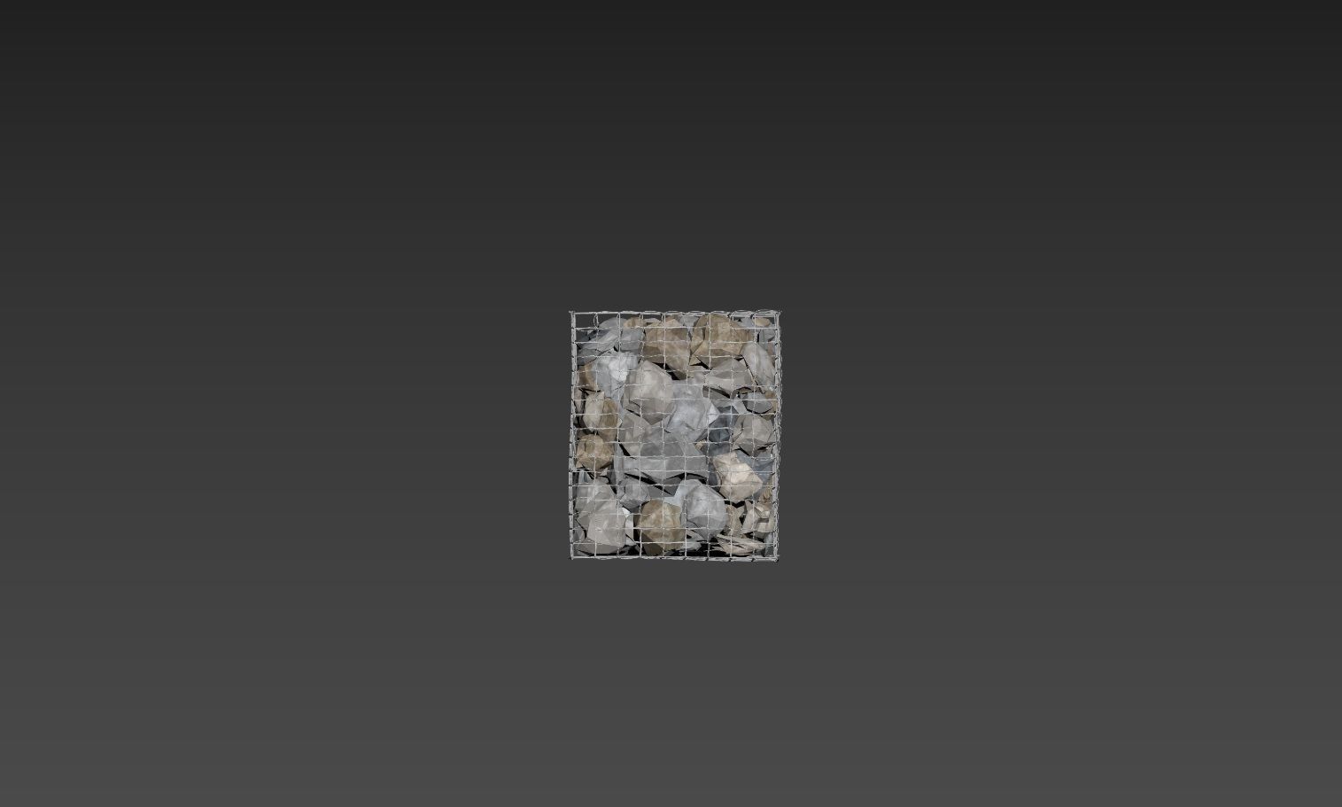 GABION STONE WALL 3D model_10