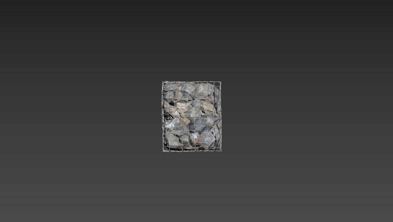 GABION STONE WALL 3D model_7