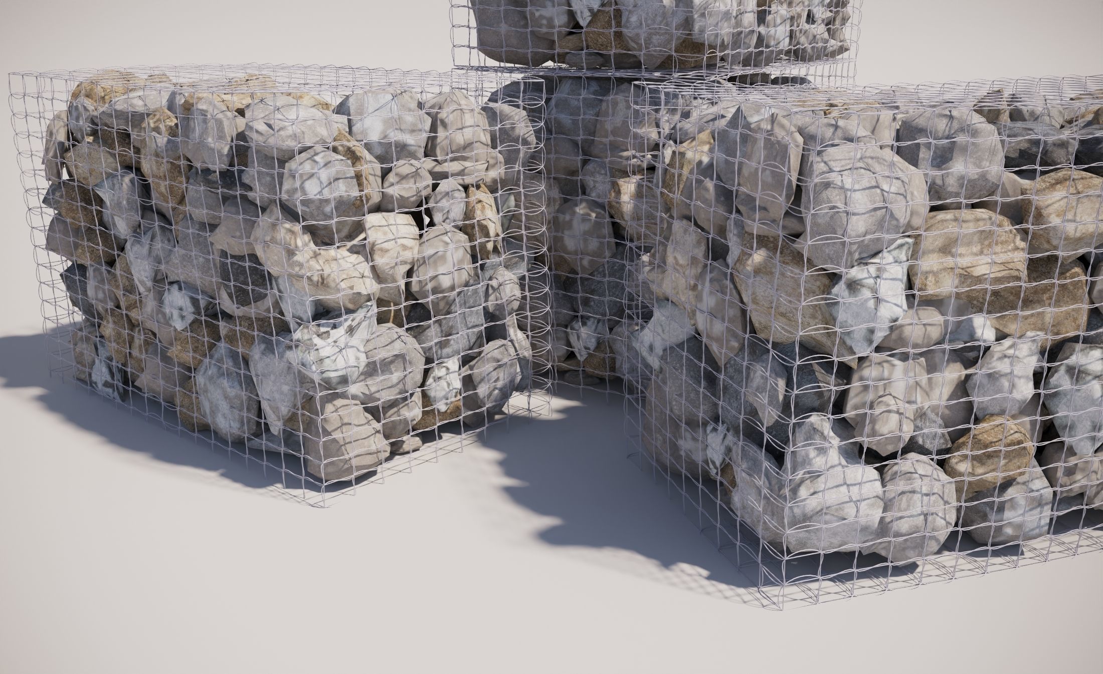 GABION STONE WALL 3D model_2