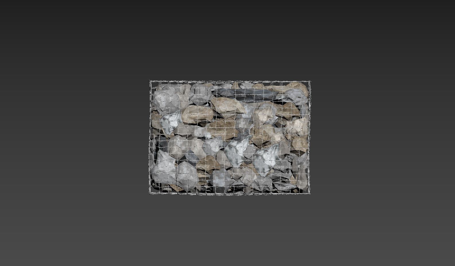 GABION STONE WALL 3D model_9