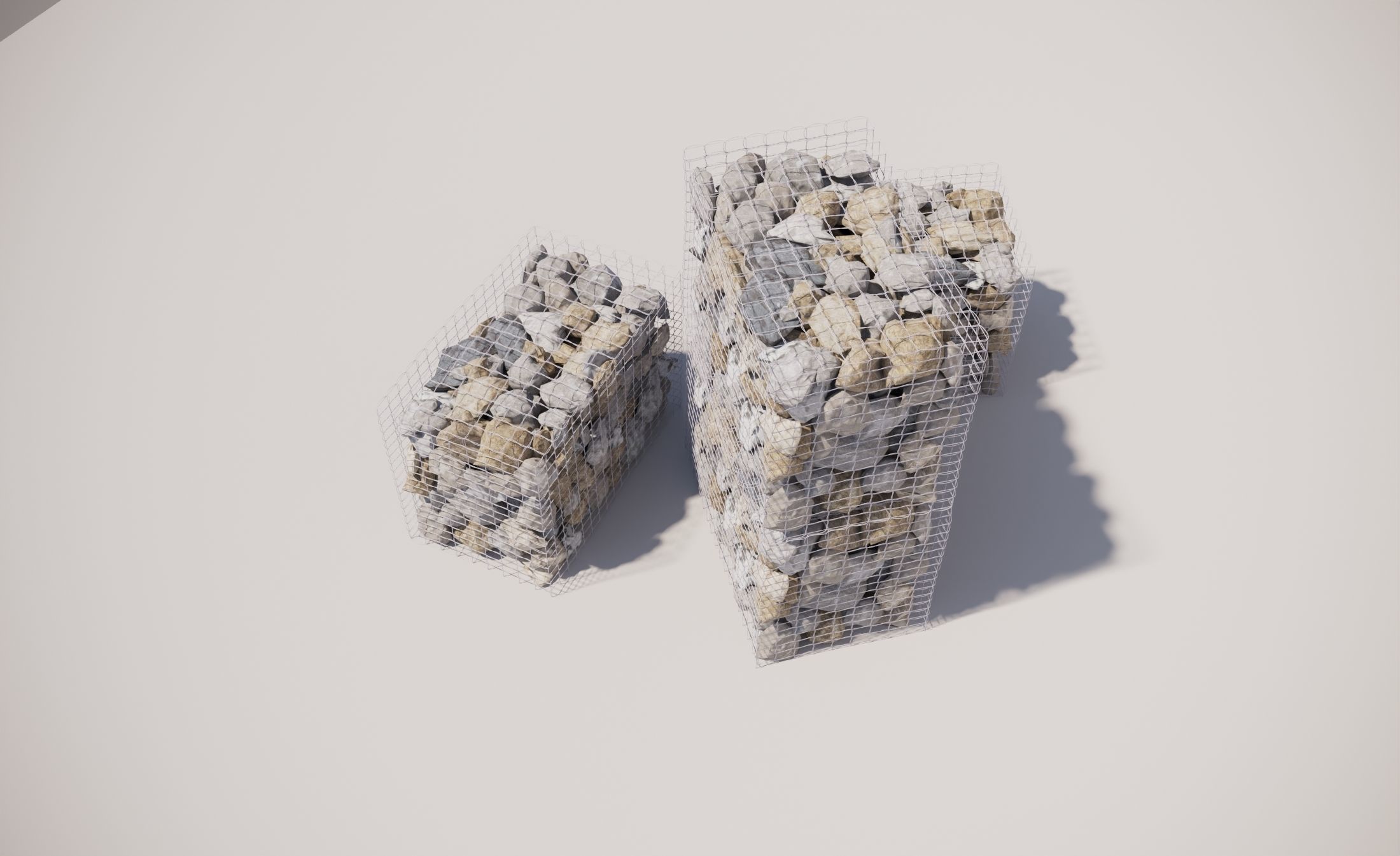 GABION STONE WALL 3D model_3