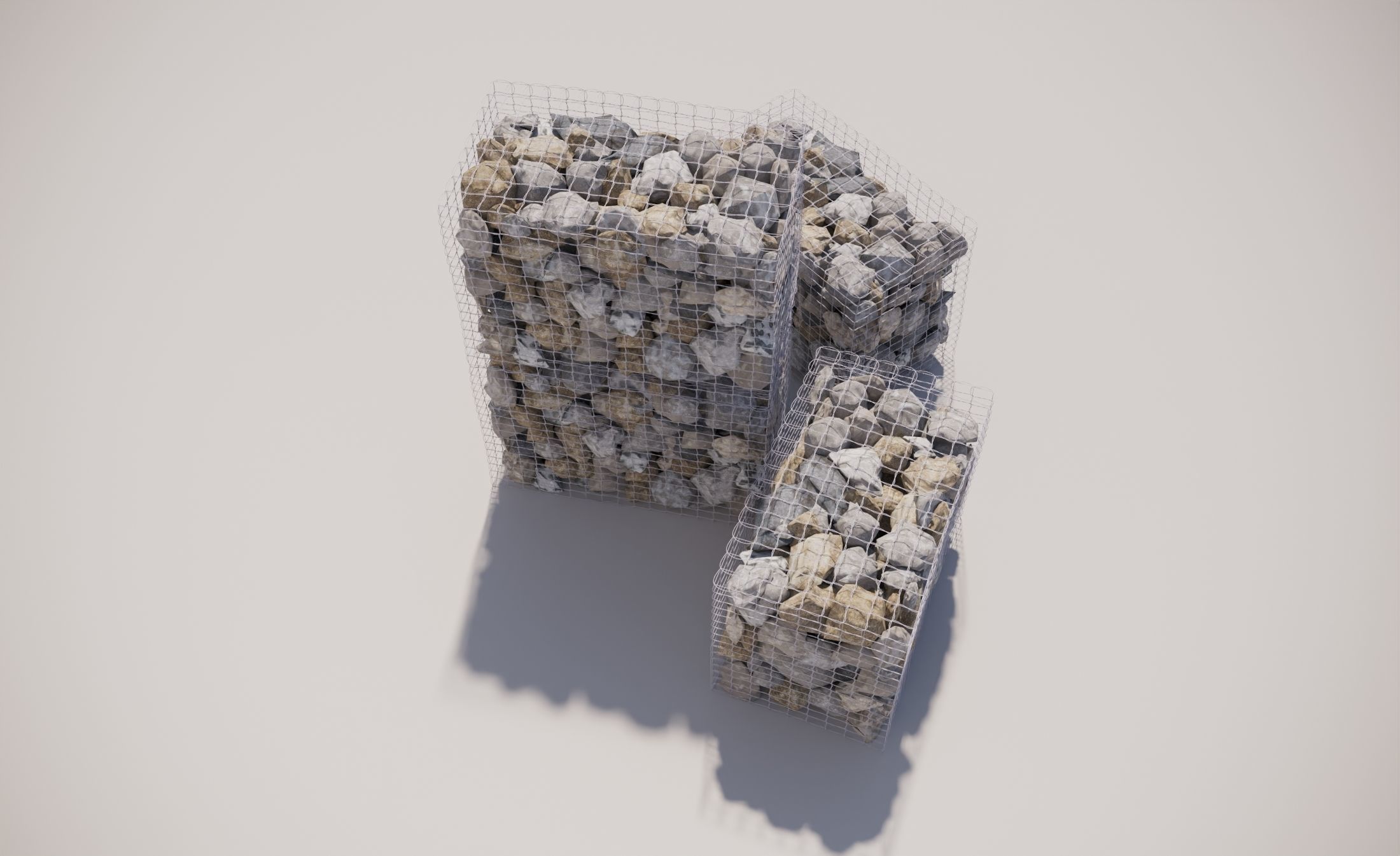 GABION STONE WALL 3D model_5
