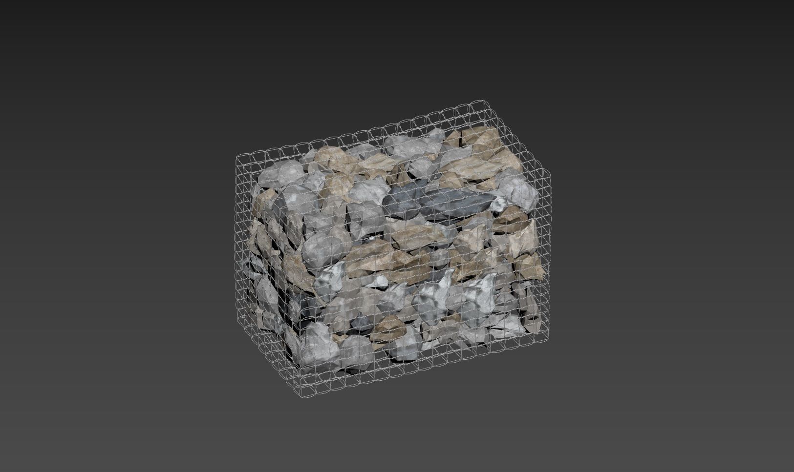 GABION STONE WALL 3D model_8