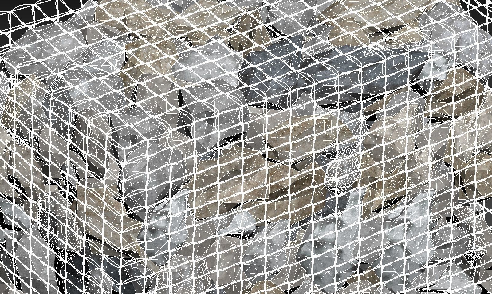 GABION STONE WALL 3D model_11