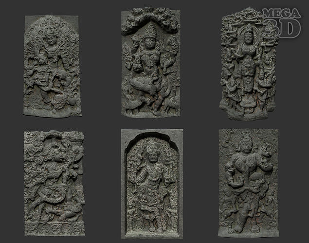 India Temple Wall modular - 221002 Low-poly 3D model