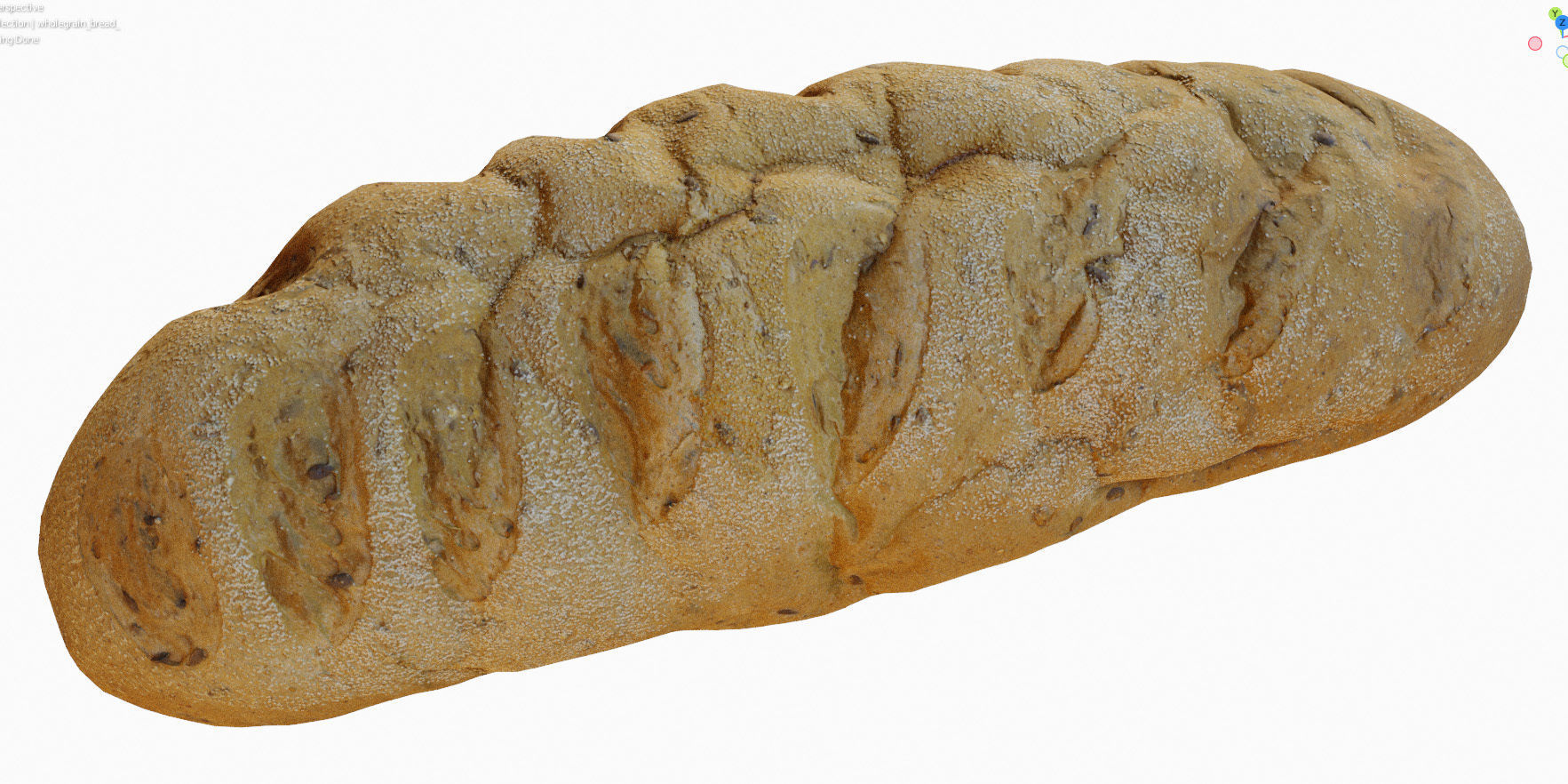 Whole grain bread with seeds Low-poly 3D model_9