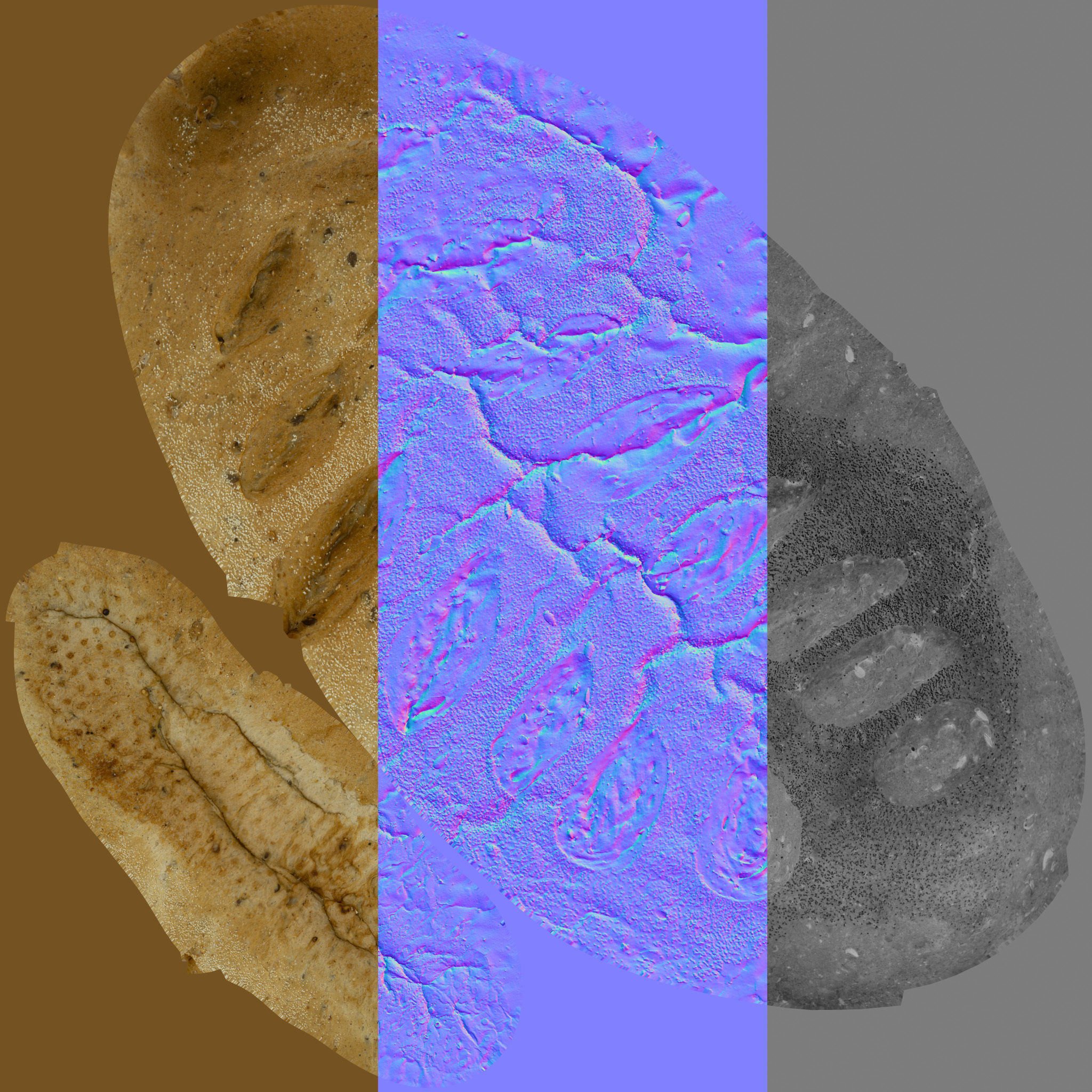 Whole grain bread with seeds Low-poly 3D model_14