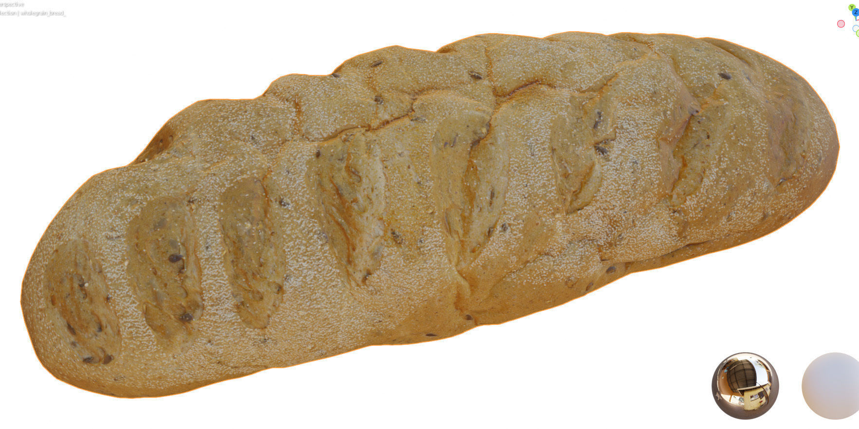 Whole grain bread with seeds Low-poly 3D model_8