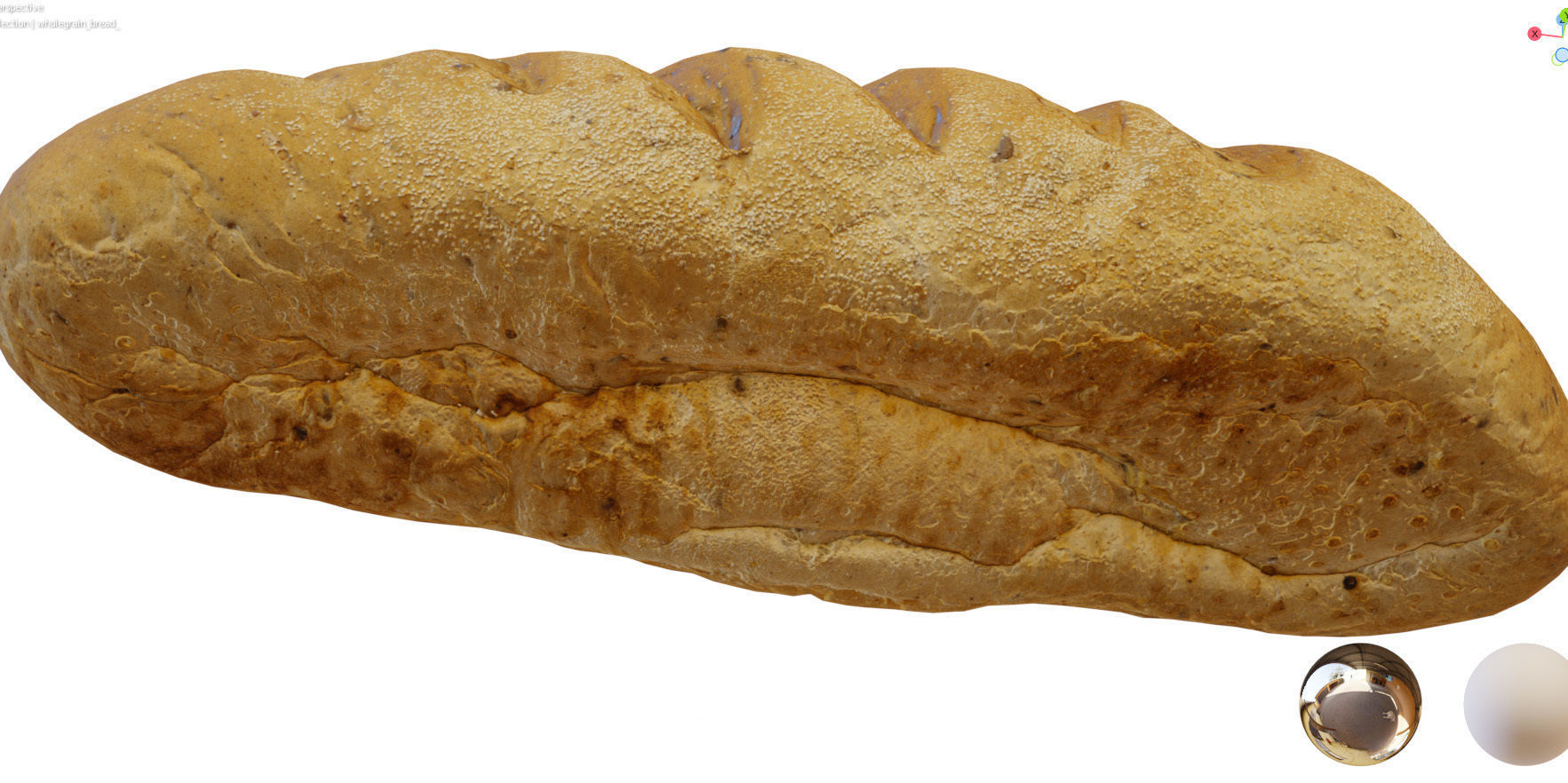 Whole grain bread with seeds Low-poly 3D model_10
