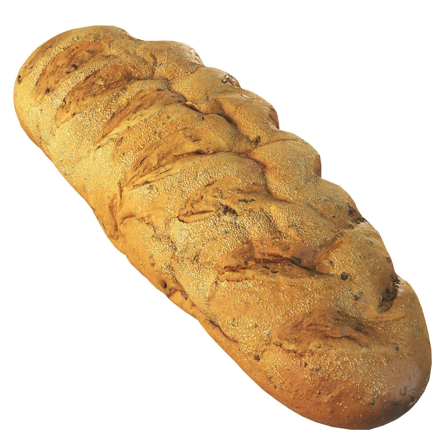 Whole grain bread with seeds Low-poly 3D model_5