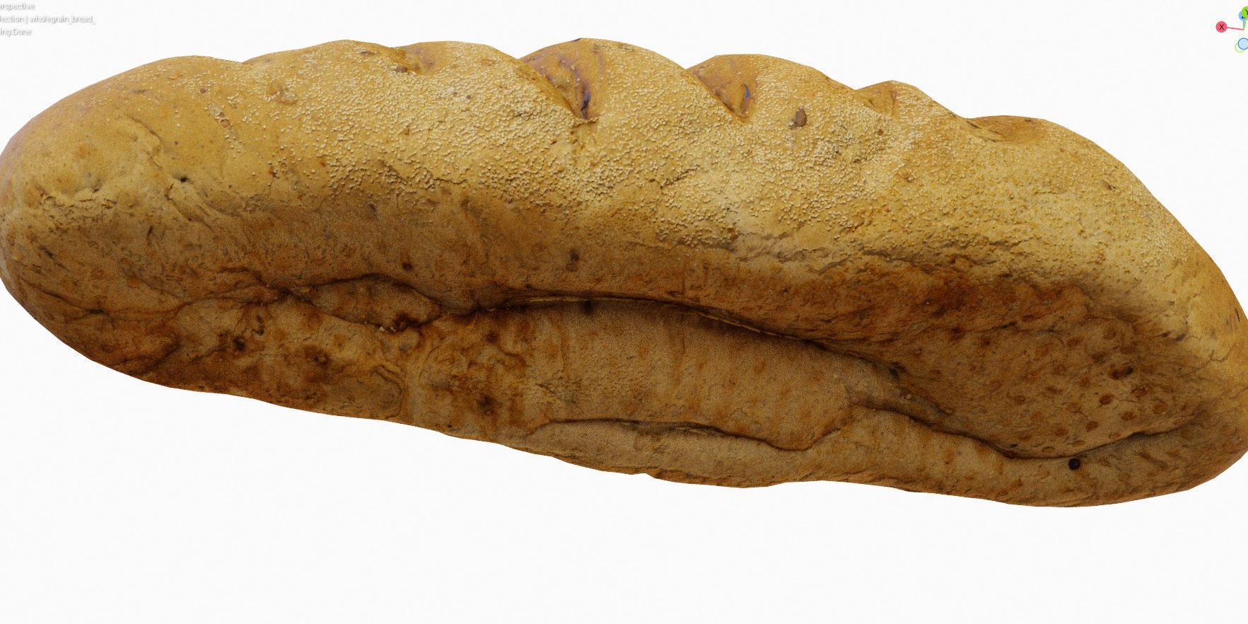 Whole grain bread with seeds Low-poly 3D model_11