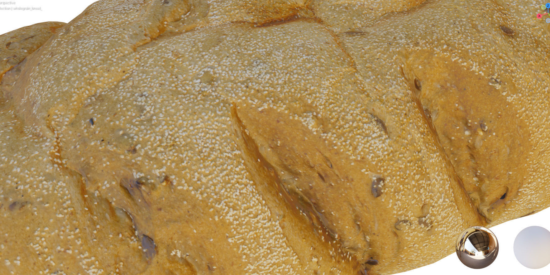 Whole grain bread with seeds Low-poly 3D model_12