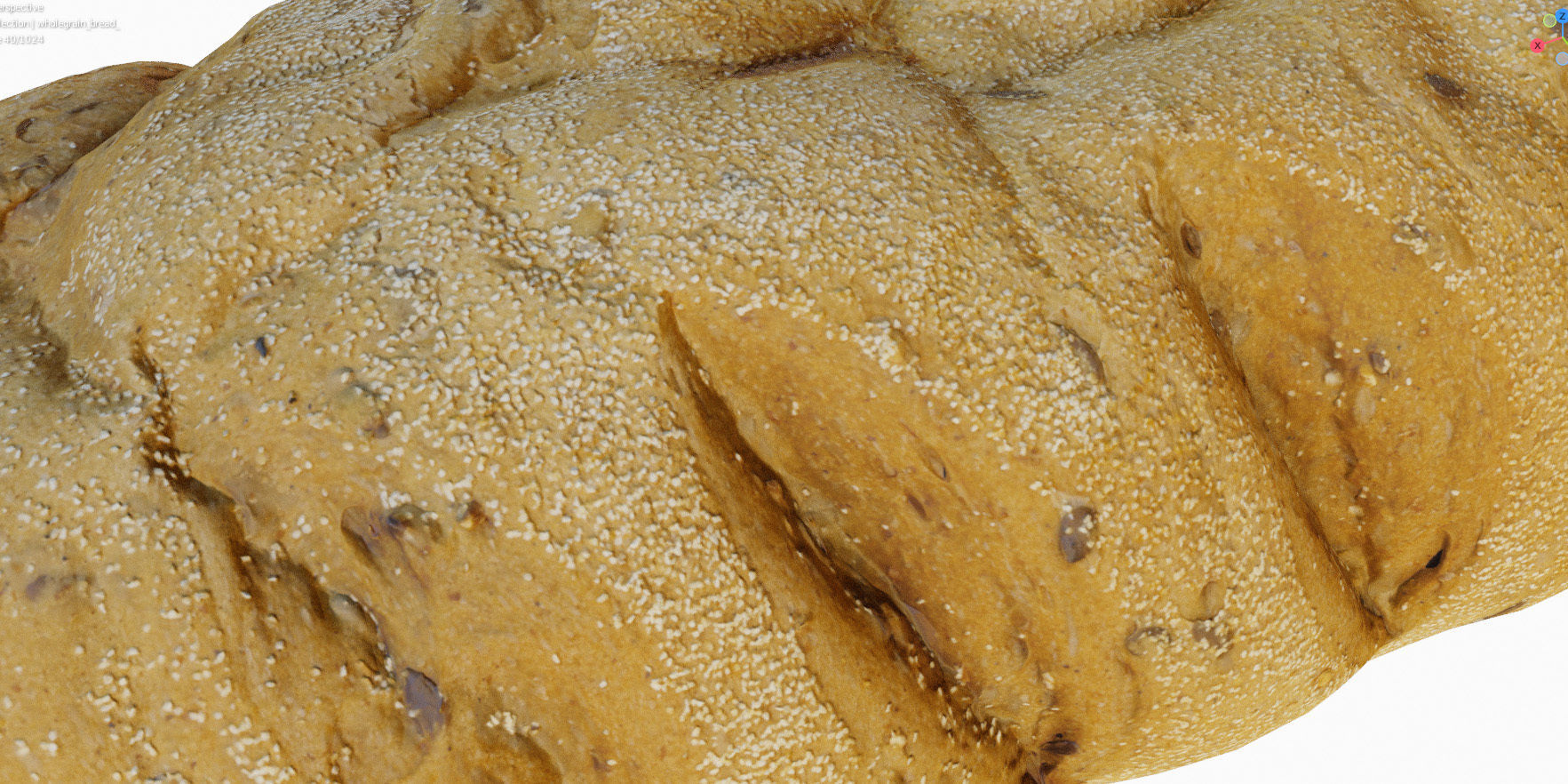 Whole grain bread with seeds Low-poly 3D model_13