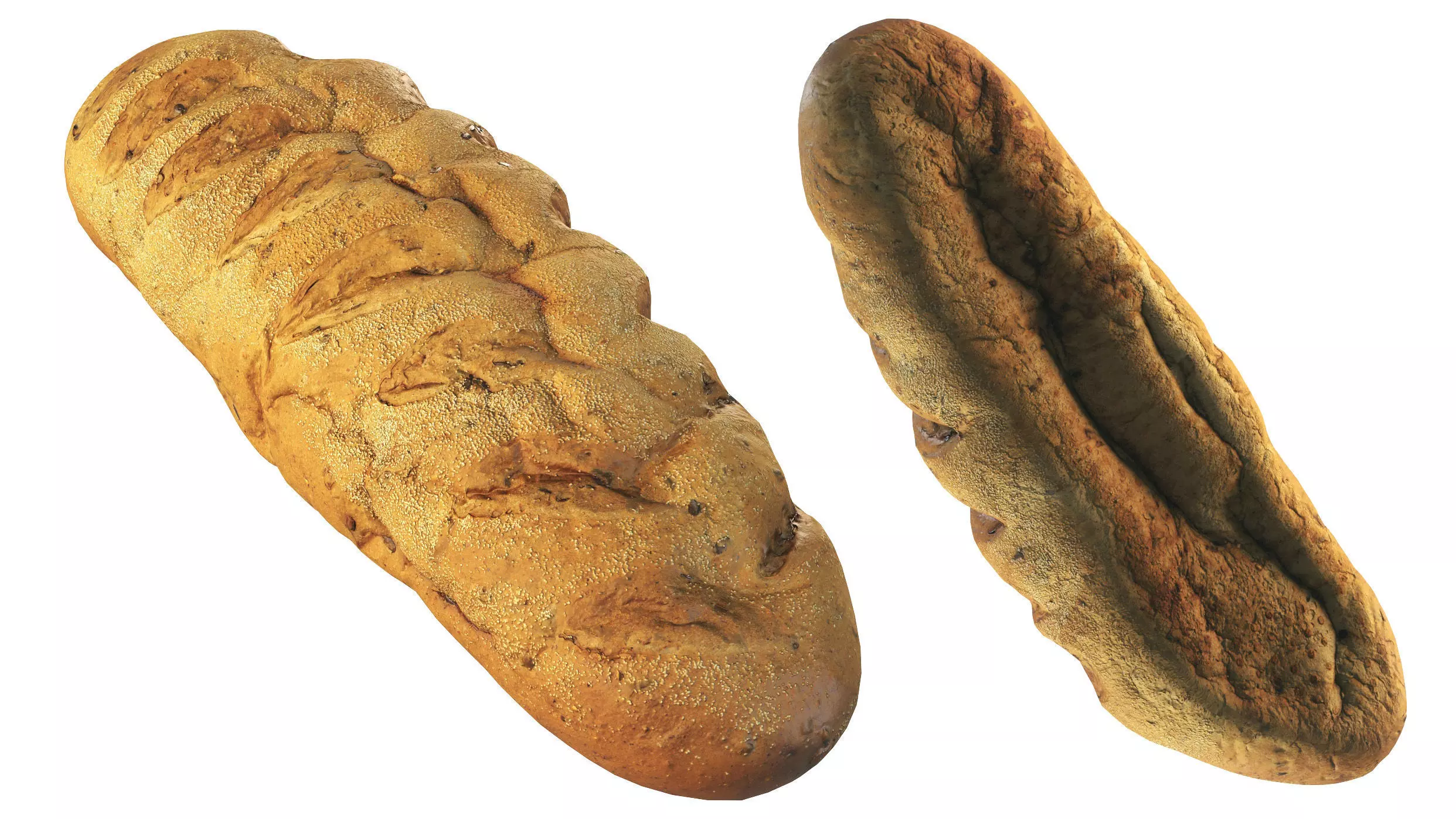 Whole grain bread with seeds Low-poly 3D model_0