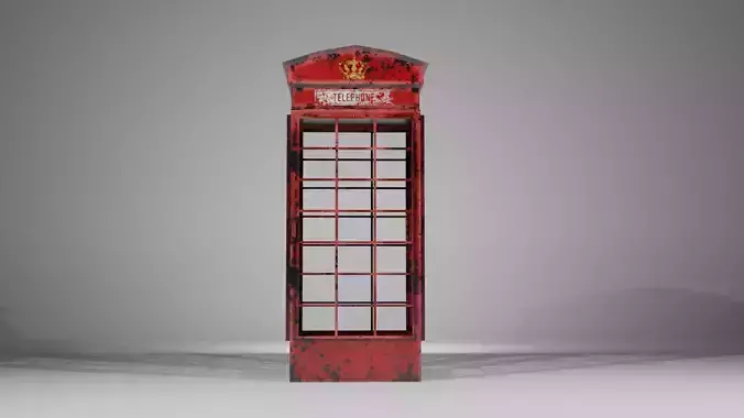 Phone Booth Game Asset  Low-poly 3D model
