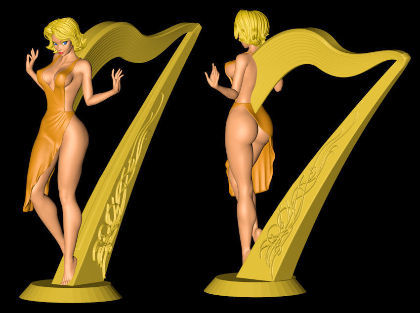 Golden Harp 3D print model_6