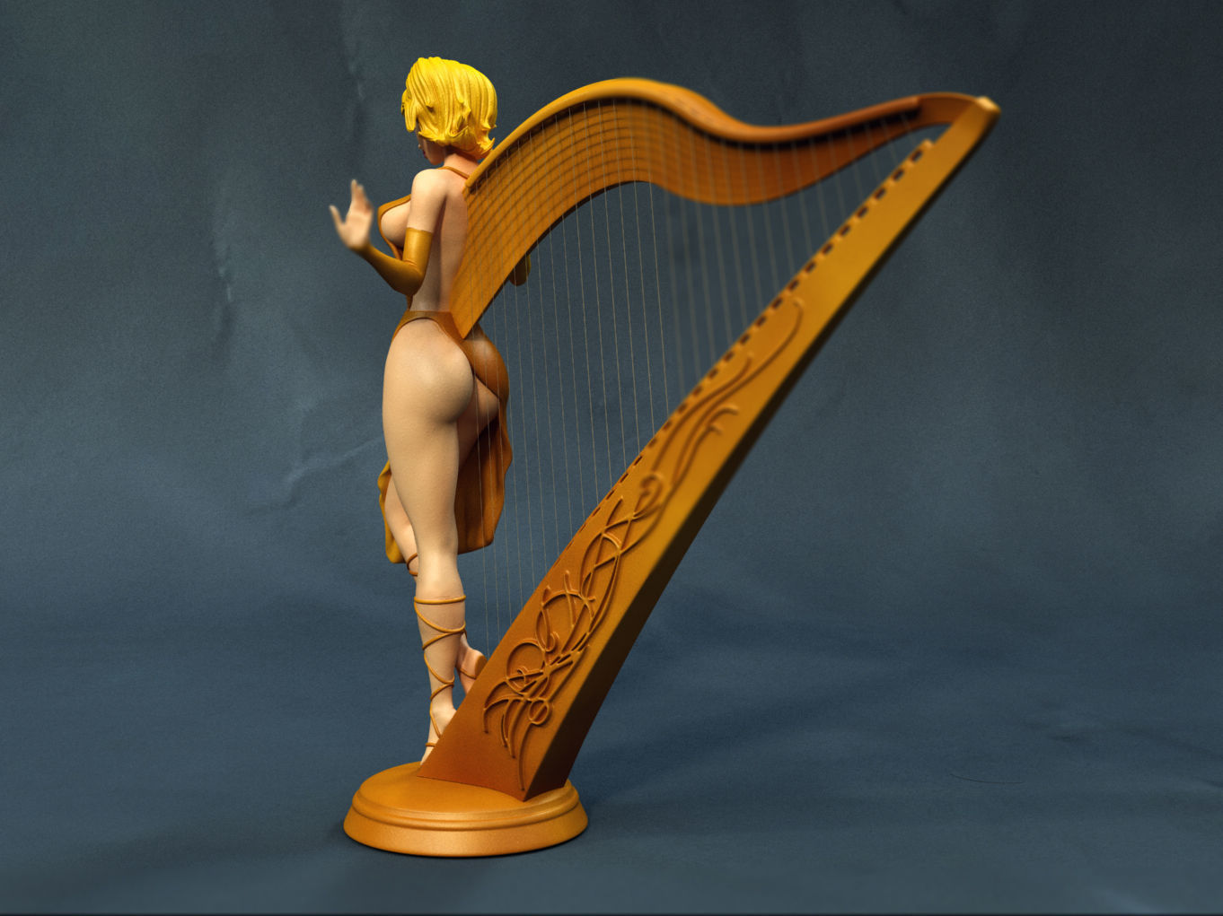 Golden Harp 3D print model_1