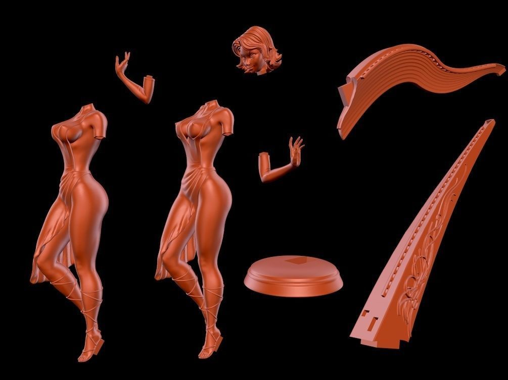 Golden Harp 3D print model_4