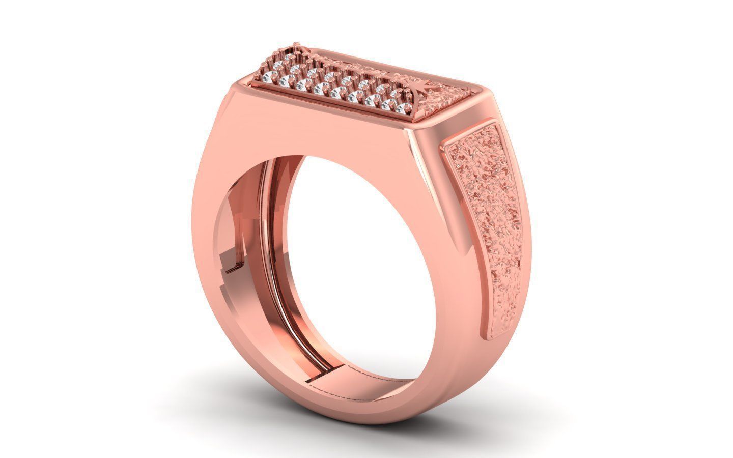 Solitaire Wedding Engagement Mens Ring 3D print model_1