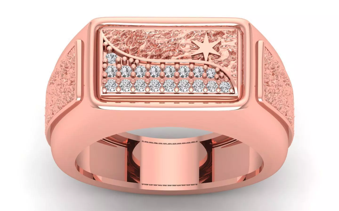 Solitaire Wedding Engagement Mens Ring 3D print model_0