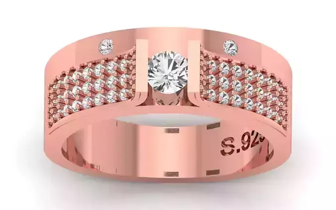 Solitaire Wedding Engagement WoMen Ring 3D print model