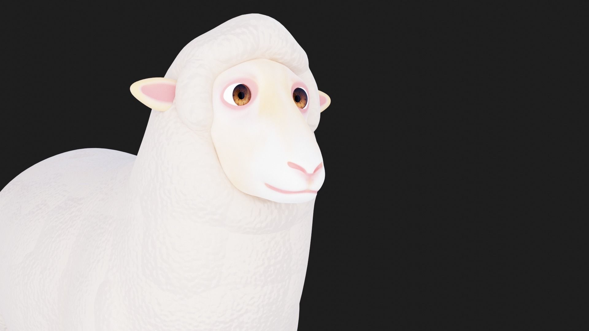 cartoon sheep Low-poly 3D model_3