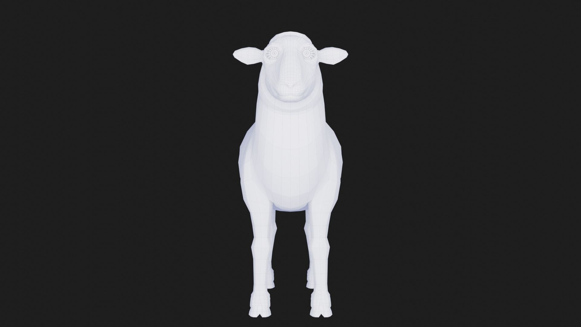 cartoon sheep Low-poly 3D model_10