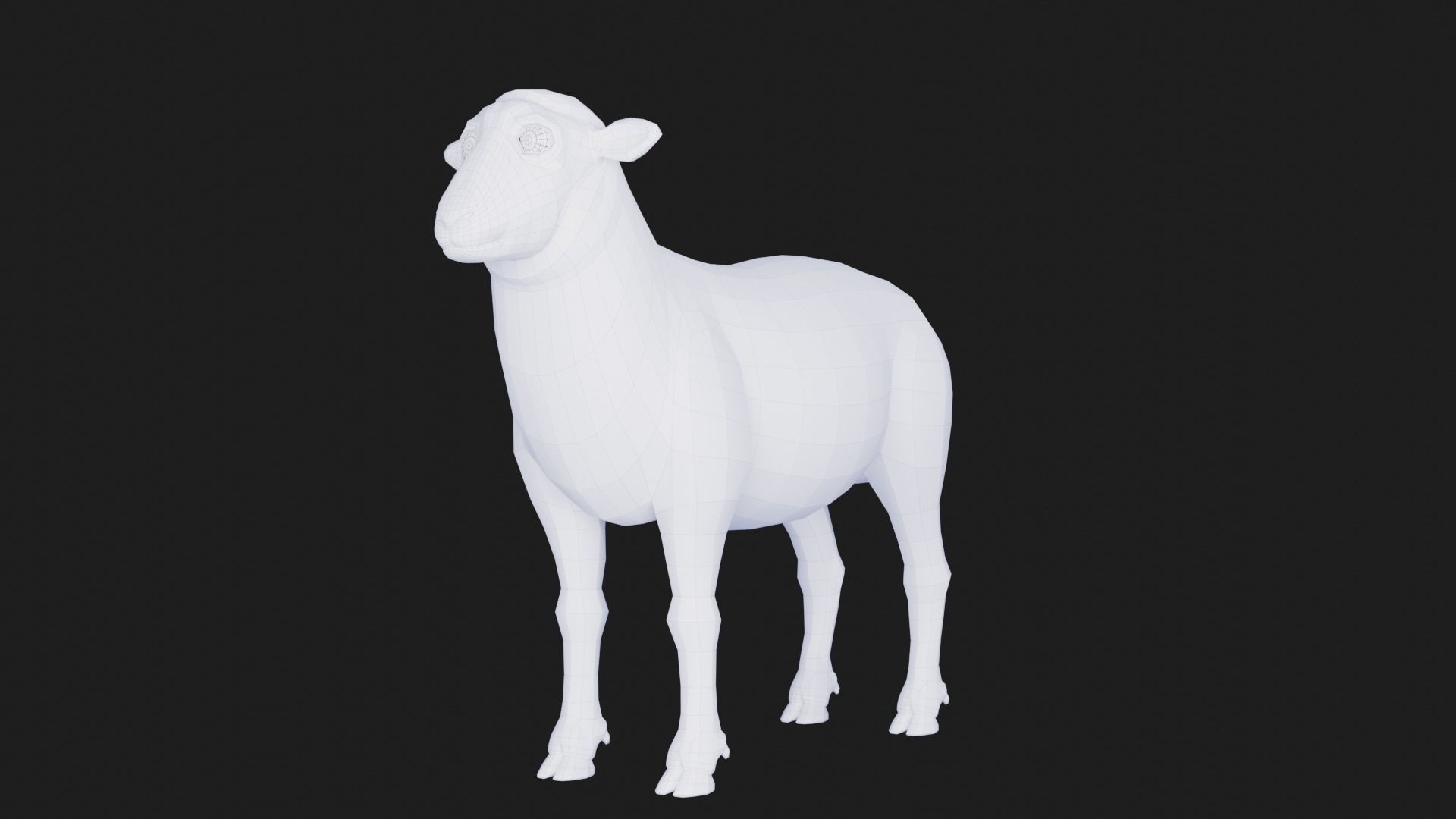 cartoon sheep Low-poly 3D model_11