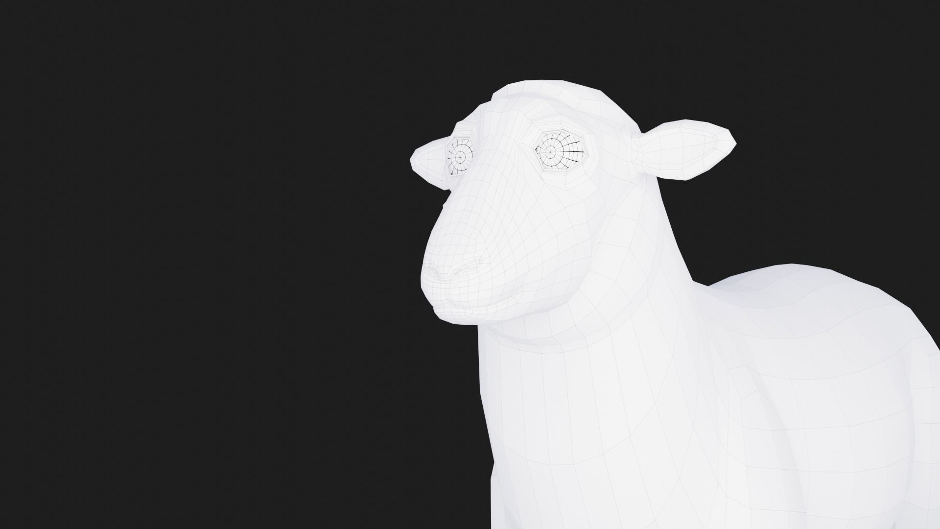 cartoon sheep Low-poly 3D model_15