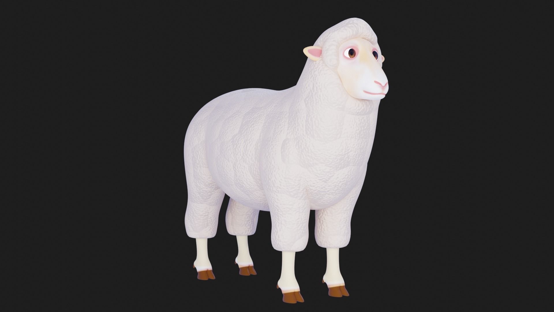 cartoon sheep Low-poly 3D model_4