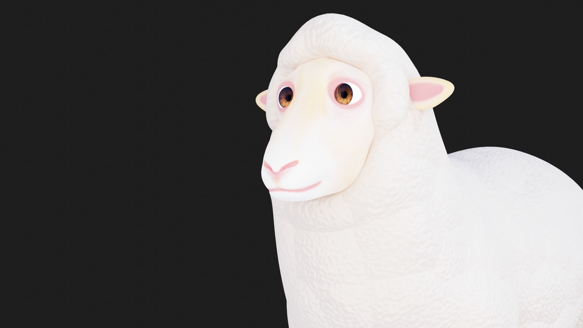 cartoon sheep Low-poly 3D model_6