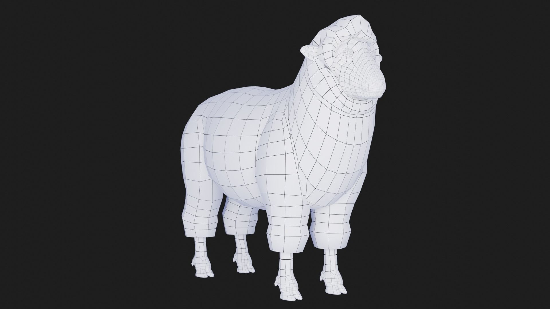 cartoon sheep Low-poly 3D model_16