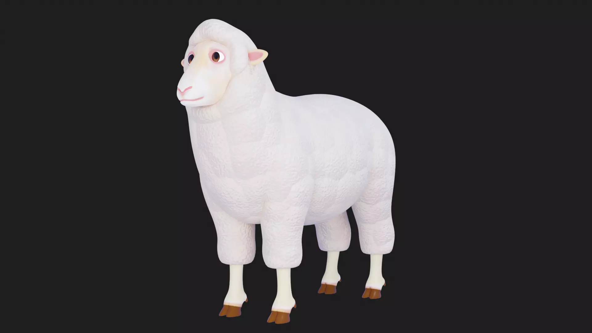 cartoon sheep Low-poly 3D model_0