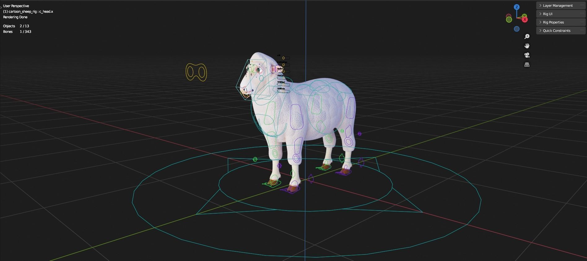 cartoon sheep Low-poly 3D model_7