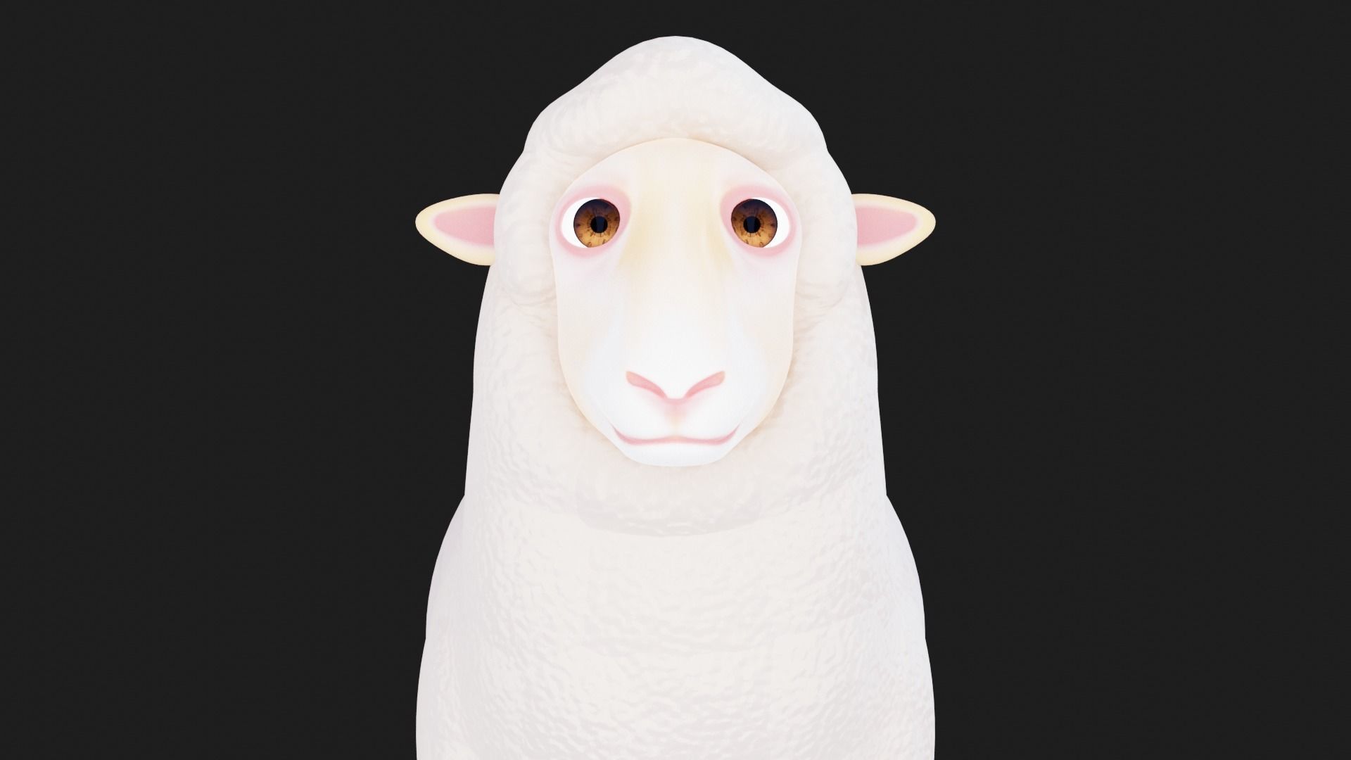 cartoon sheep Low-poly 3D model_5
