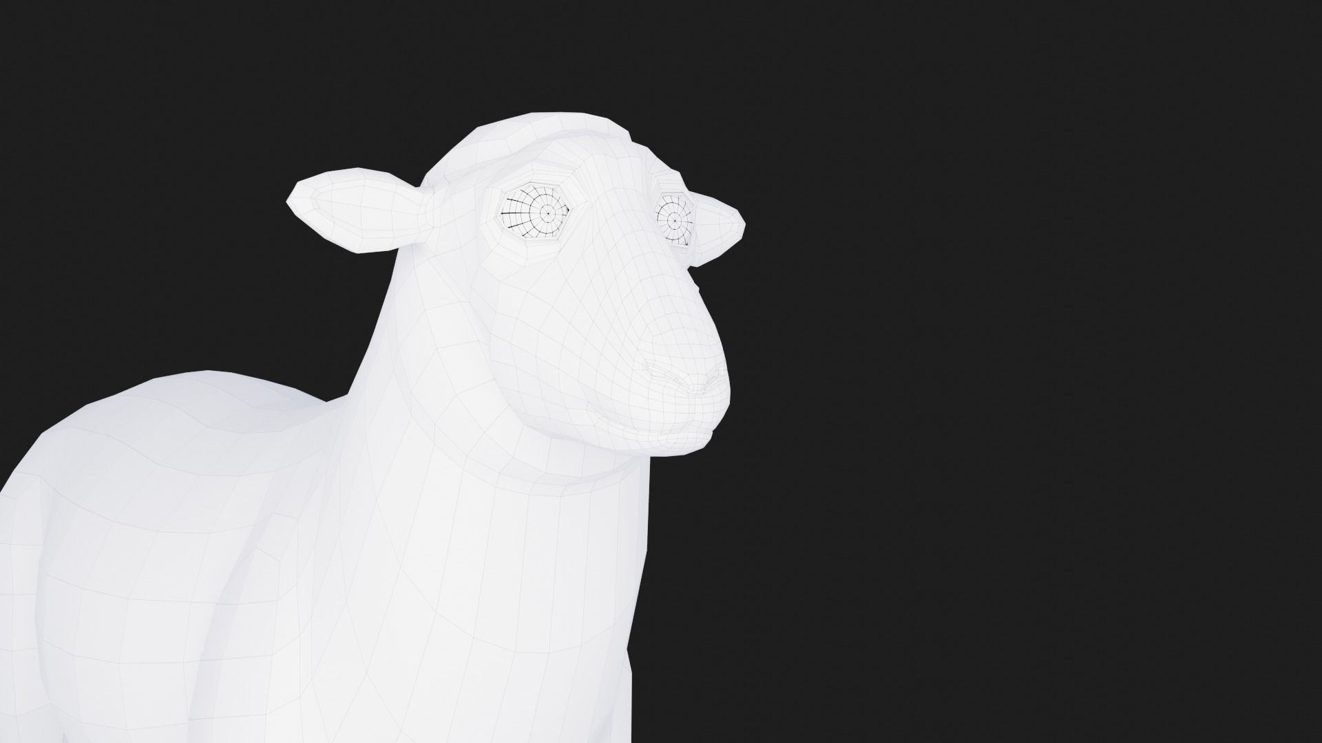 cartoon sheep Low-poly 3D model_12