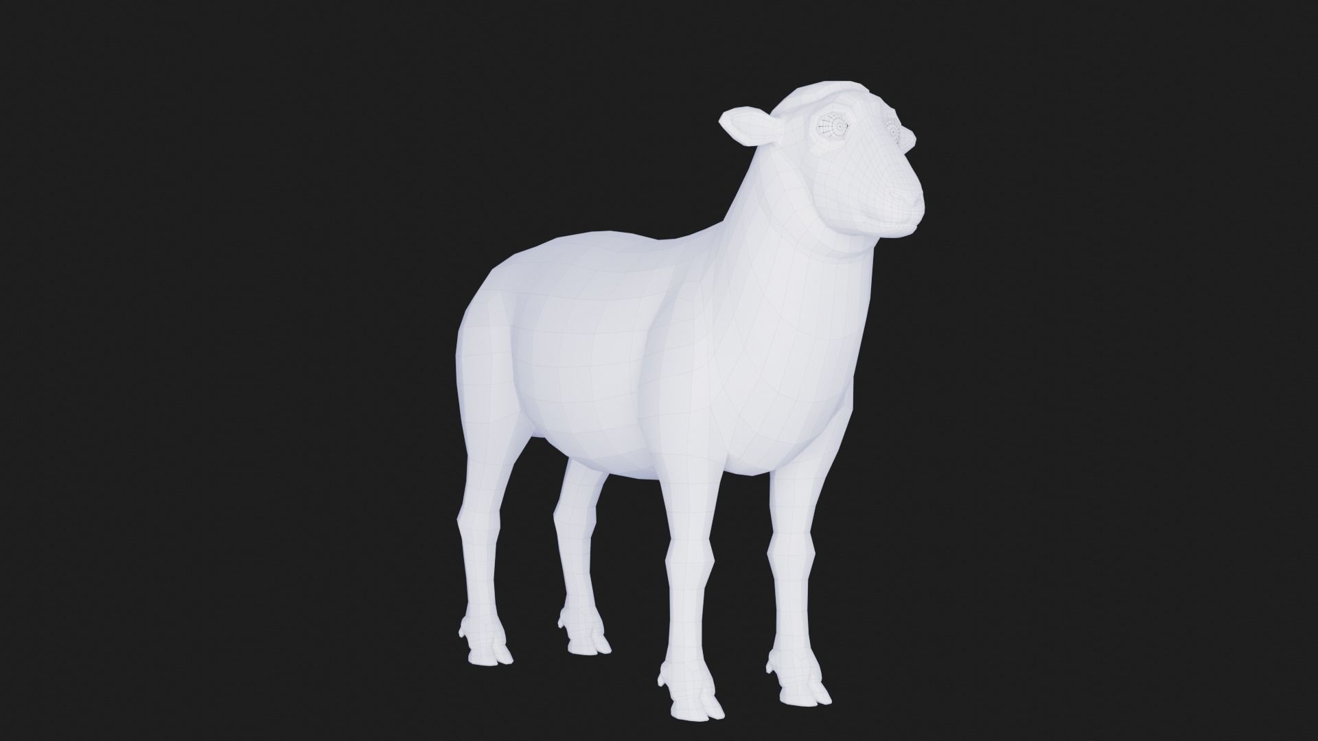 cartoon sheep Low-poly 3D model_9