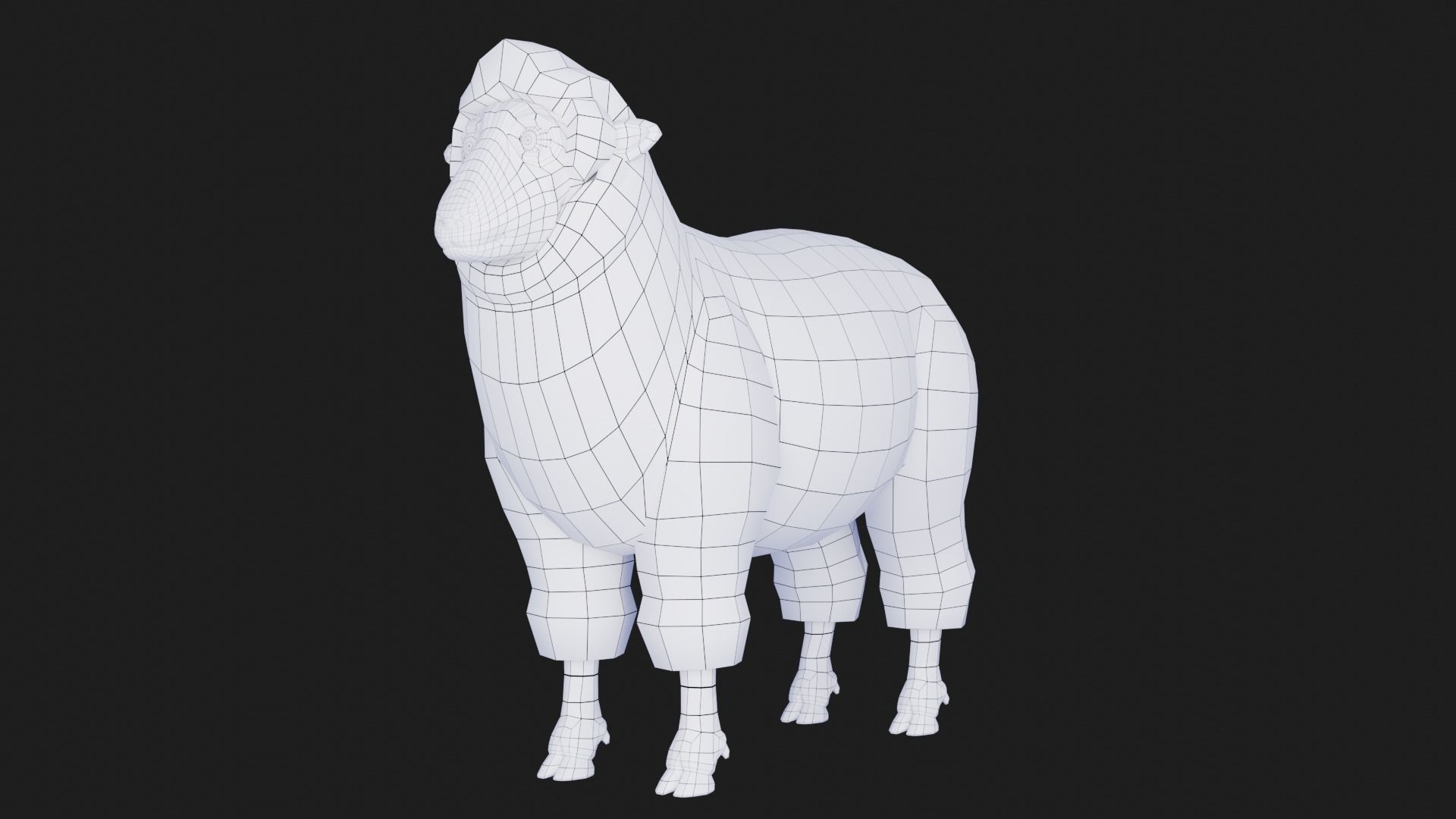 cartoon sheep Low-poly 3D model_18