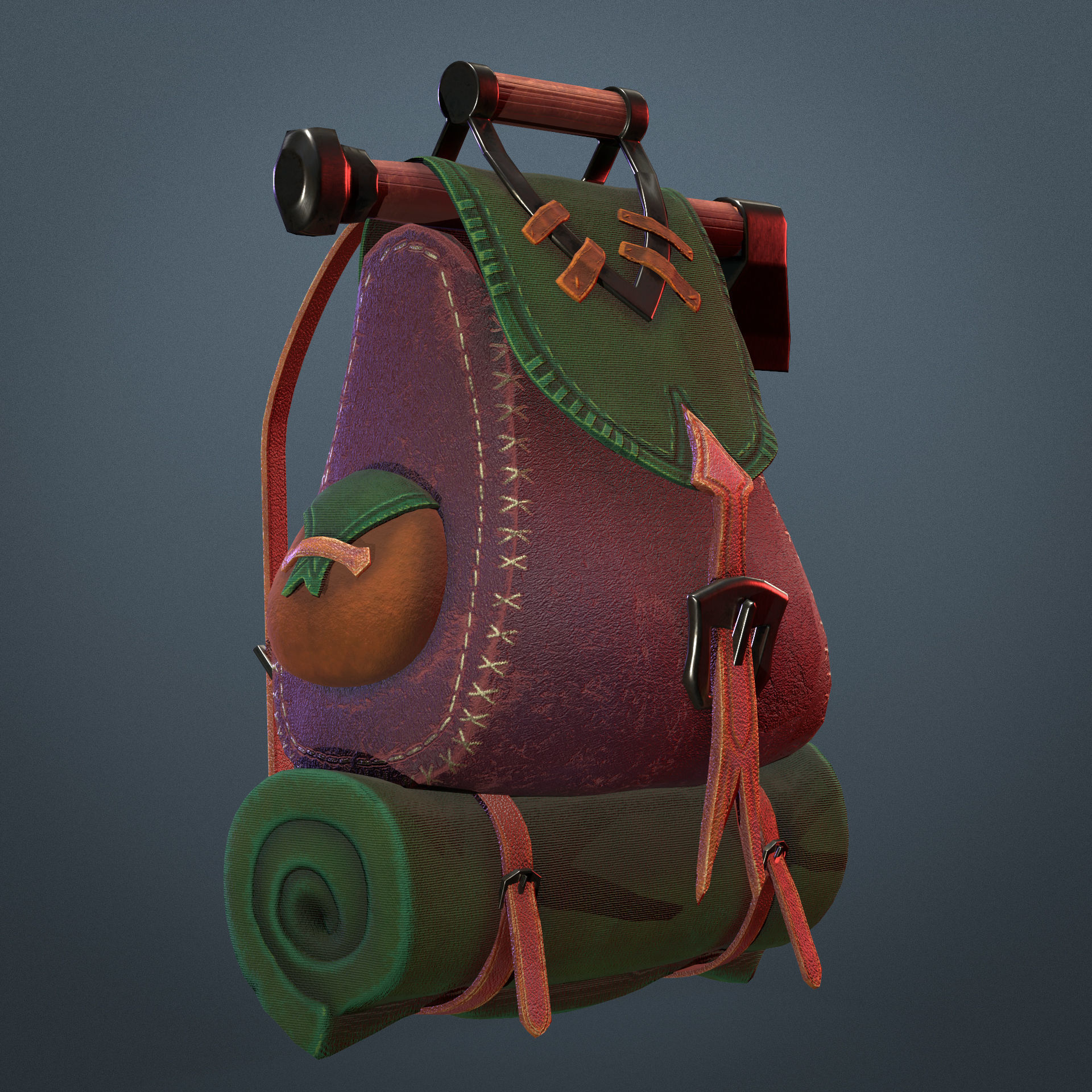Backpack Low-poly 3D model_3