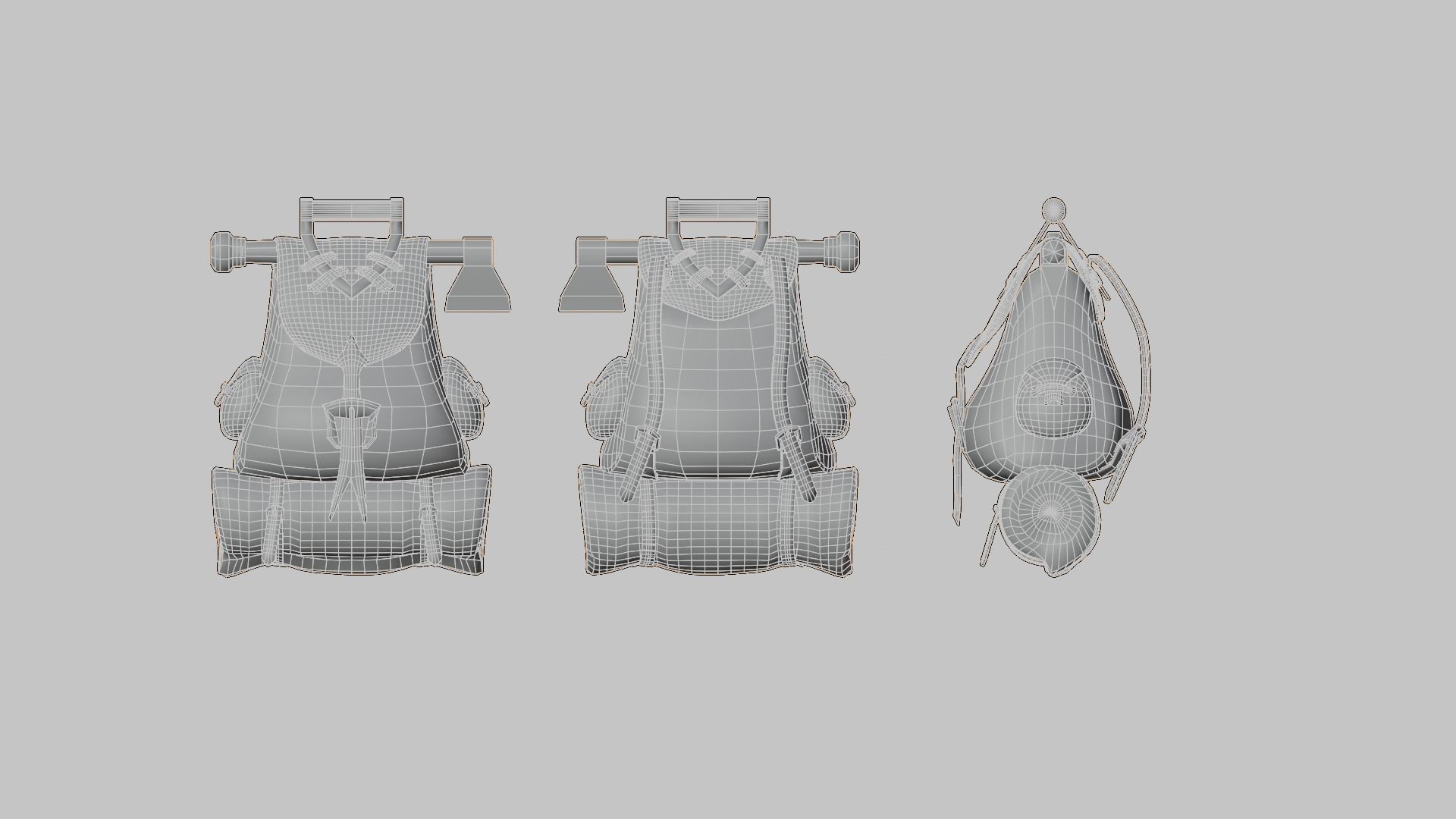 Backpack Low-poly 3D model_9