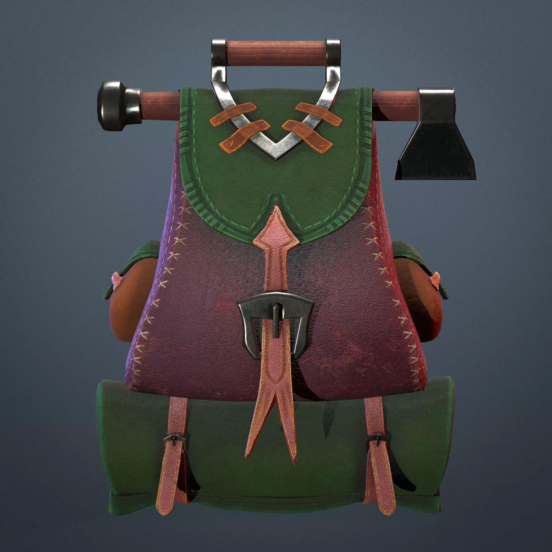 Backpack Low-poly 3D model_0