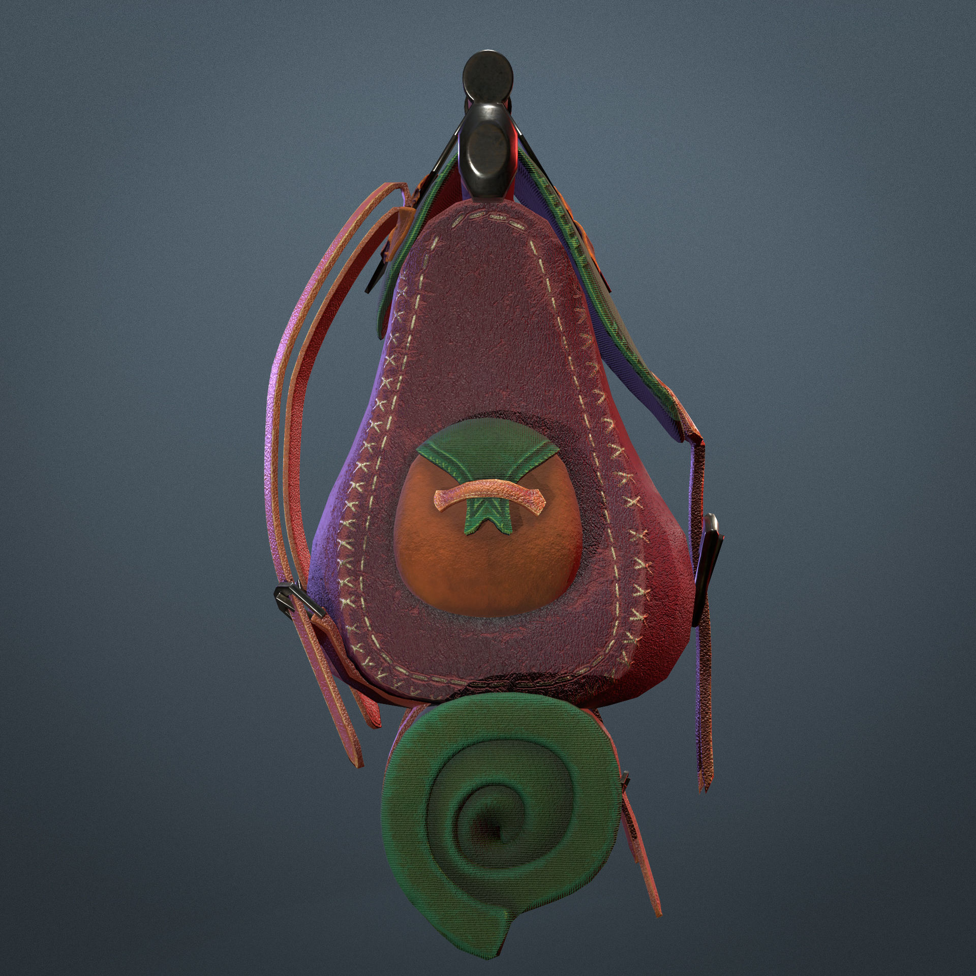 Backpack Low-poly 3D model_8