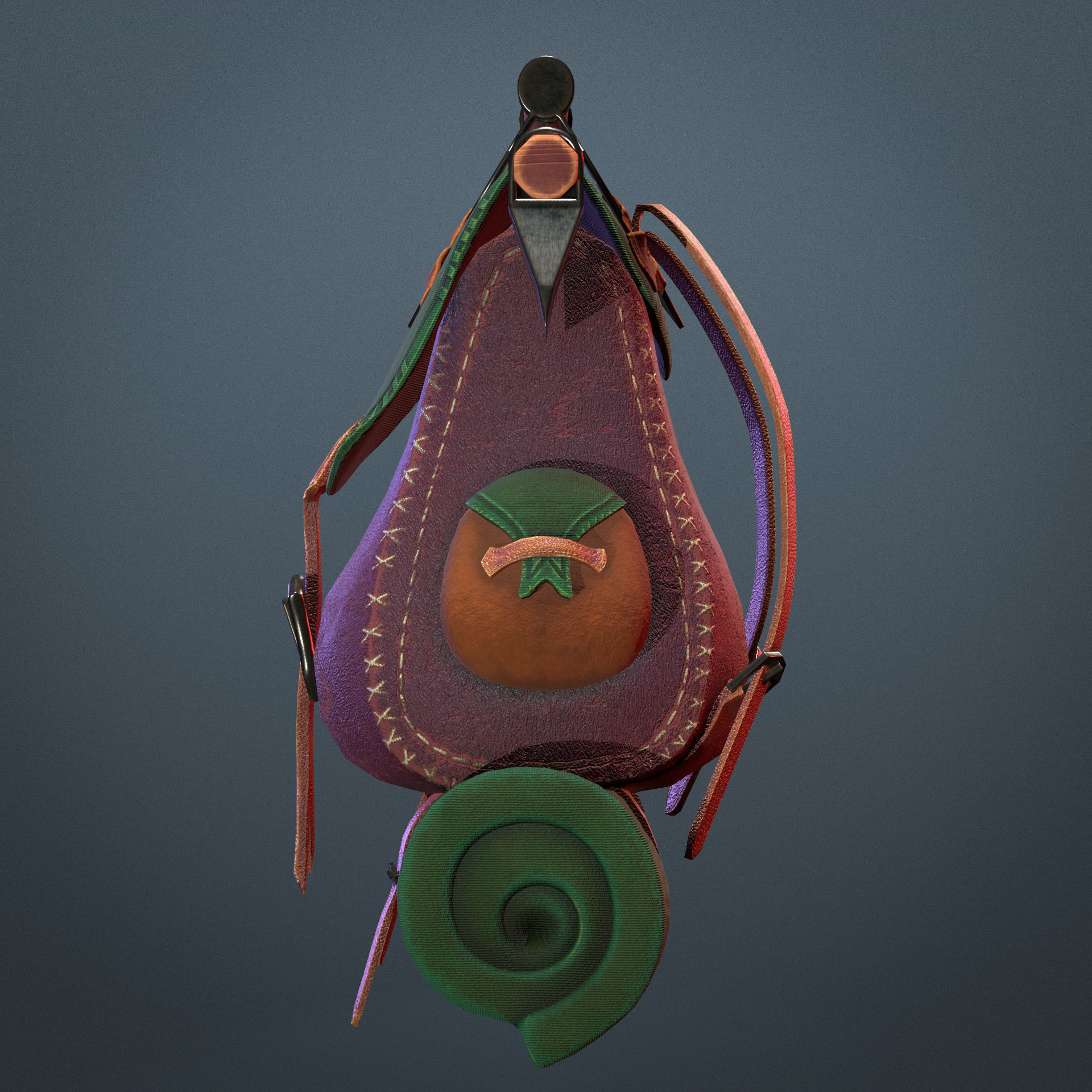 Backpack Low-poly 3D model_4