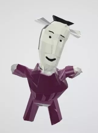 casual character  Low-poly 3D model_0