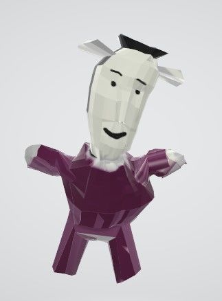 casual character  Low-poly 3D model_1